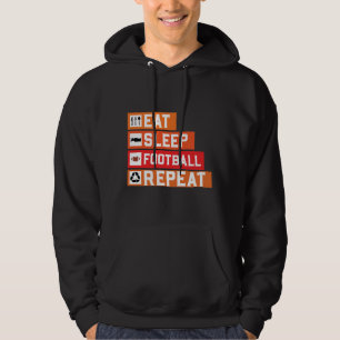 Hip Eat Sleep Football Herhaal eenvoudige trendy Hoodie