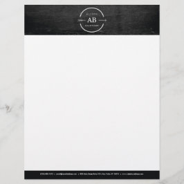 HIP & EDGY MONOGRAM-LOGO met ARROW op ZWART WOOD Briefhoofd Sjabloon