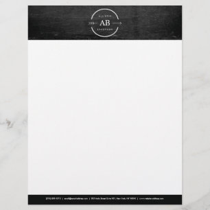 HIP & EDGY MONOGRAM-LOGO met ARROW op ZWART WOOD Briefhoofd Sjabloon
