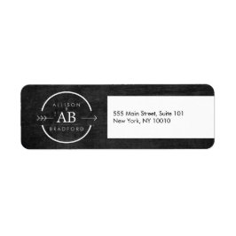 HIP & EDGY MONOGRAM-LOGO met ARROW op ZWART WOOD Etiket