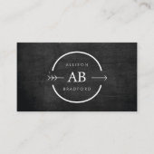 HIP & EDGY MONOGRAM-LOGO met ARROW op ZWART WOOD Visitekaartje (Voorkant)