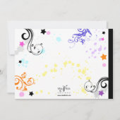 Hip en Colorful Bowling Invitation Kaart (Achterkant)