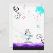 Hip en Colorful Ice Schaats Invitation Kaart (Achterkant)