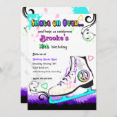 Hip en Colorful Ice Schaats Invitation Kaart (Voorkant / Achterkant)