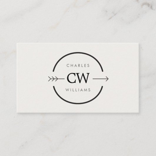 HIP- EN EDGIEMONOGRAM-LOGO met ARROW op LICHTGRAM Visitekaartje (Voorkant)