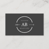 HIP- EN EDGY MONOGRAM-LOGO met ARROW op DARK GRAY Visitekaartje (Voorkant)