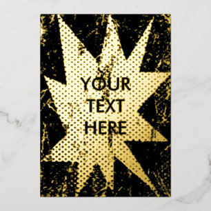 Hip en Grungy Starburst Golden Folie Invitation Folie Uitnodiging