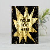 Hip en Grungy Starburst Golden Folie Invitation Folie Uitnodiging (Staand Voorkant)