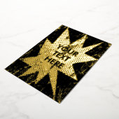 Hip en Grungy Starburst Golden Folie Invitation Folie Uitnodiging (Gedraaid)