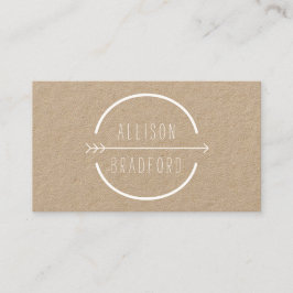 Hip en Rustic Arrow Logo op Kraft II Visitekaartje