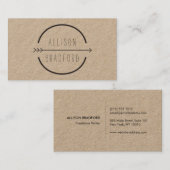 Hip en Rustic Arrow Logo op Kraft Visitekaartje (Voorkant / Achterkant)