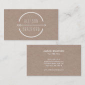 Hip en Rustic Arrow-Logo op Tan Cardboard II Visitekaartje (Voorkant / Achterkant)