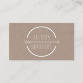 Hip en Rustic Arrow-Logo op Tan Cardboard II Visitekaartje (Voorkant)