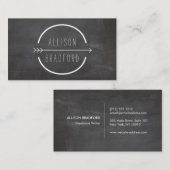 Hip- en Rustige Arrow-Logo op het zwarte bord Visitekaartje (Voorkant / Achterkant)