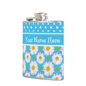 Hip Flask aan Personalizeren: Polkas, Daisies op B Heupfles (Links)