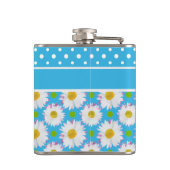 Hip Flask aan Personalizeren: Polkas, Daisies op B Heupfles (Achterkant)