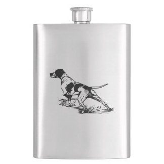 Hip flask hunting dog / Flachmann mit Jagdhund Flacon