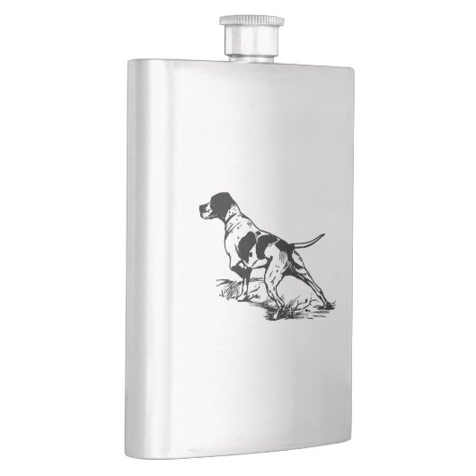 Hip flask hunting dog / Flachmann mit Jagdhund Flacon (Rechts)