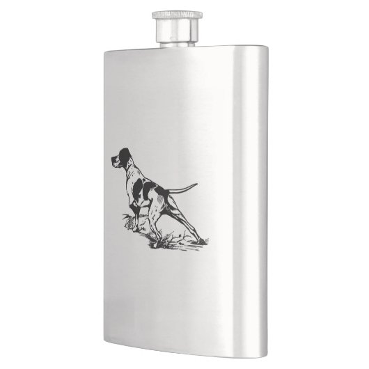 Hip flask hunting dog / Flachmann mit Jagdhund Flacon (Links)