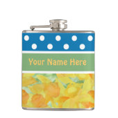 Hip Flask om te personaliseren: Daffodils, Polka D Heupfles (Voorkant)