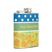 Hip Flask om te personaliseren: Daffodils, Polka D Heupfles (Rechts)