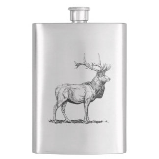 Hip flask with Deer / Flachmann mit Hirsch Flacon