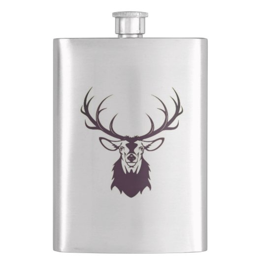 Hip flask with deer / Flachmann mit Hirsch Flacon (Voorkant)