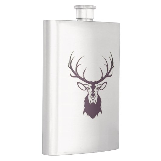 Hip flask with deer / Flachmann mit Hirsch Flacon (Rechts)