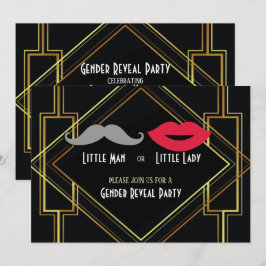 Hip Gatsby Little man of Little Miss Gender Reveal Kaart