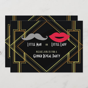 Hip Gatsby Little man of Little Miss Gender Reveal Kaart