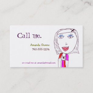 Hip Girl (illustratie kind) Roepkaarten Contactkaartje