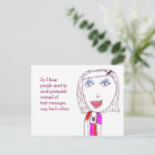 Hip Girl, "Text me wanneer je dit krijgt" briefkaa Briefkaart (Staand voorkant)