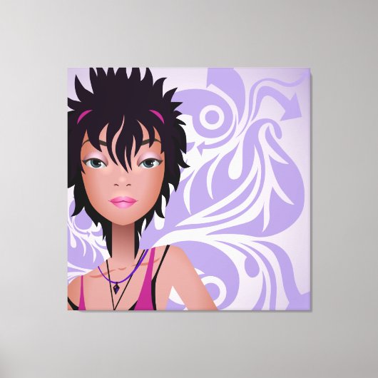 Hip Girl Wrapped Canvas Afdruk (Voorkant)