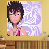 Hip Girl Wrapped Canvas Afdruk (Insitu (Woonkamer))