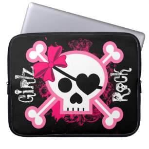 Hip Girls Rock Girl Skull-laptophoes Laptop Sleeve