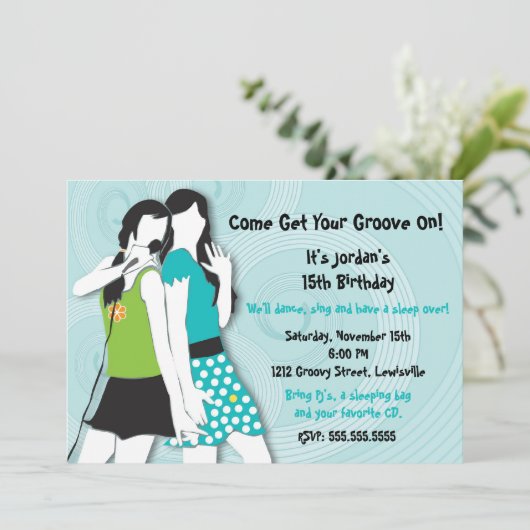 Hip Girls Singing Kaart (Staand voorkant)