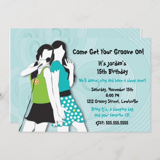 Hip Girls Singing Kaart (Voorkant / Achterkant)