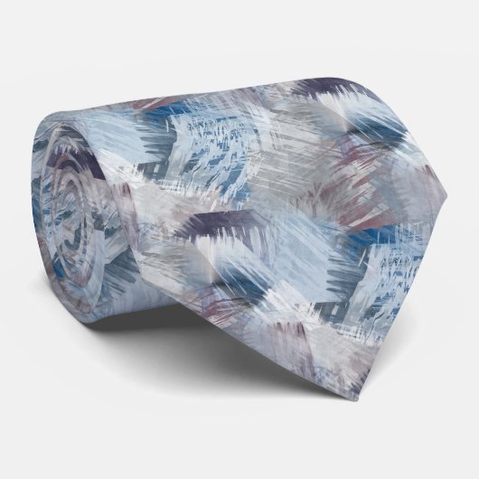 Hip Gray Violet Paarse Blue Bruskes Art Stropdas (Opgerold)