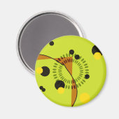 Hip Green en Black Geometric Circles Patroon Magneet (Voorkant / Achterkant)