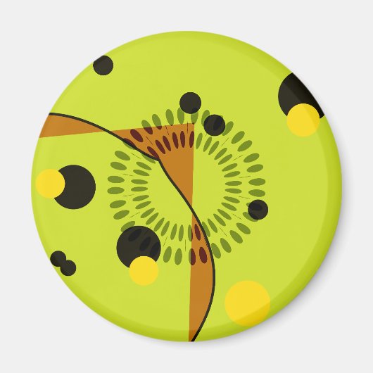 Hip Green en Black Geometric Circles Patroon Magneet (Voorkant)