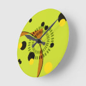 Hip Green en Black Geometric Circles Patroon Ronde Klok (Hoek)