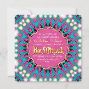 Hip Groovy Princess Bat Mitzvah uitnodiging