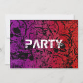 Hip Grunge Birthday Party Invitation Kaart (Voorkant)
