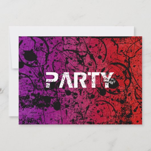 Hip Grunge Birthday Party Invitation Kaart (Voorkant)