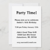 Hip Grunge Birthday Party Invitation Kaart (Achterkant)