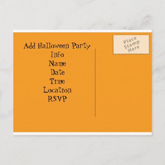 Hip Halloween Briefkaart Uitnodiging (Achterkant)