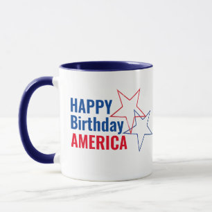 Hip Happy Birthday Amerika op 4 juli Patriottic US Mok