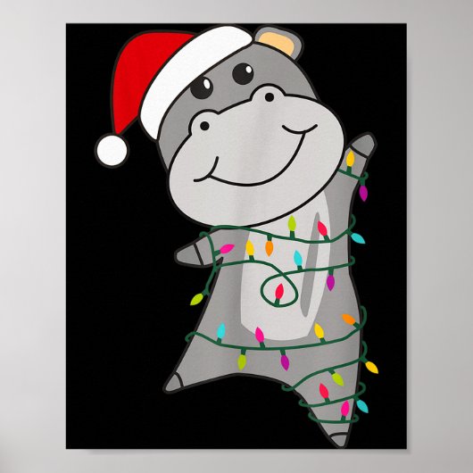 Hip Happy Christmas Fairy Lights Sweet Animals Hip Poster (Voorkant)