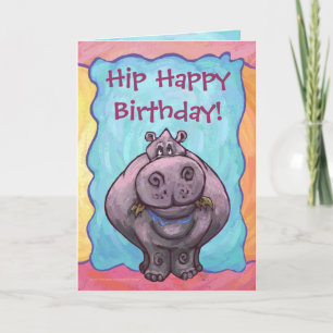 Hip Happy Hippopotamus Birthday Kaart