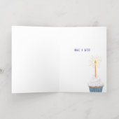 Hip Hip Hoera Cupcake Gelukkige Verjaardag Folie Wenskaart (Binnenlaag)